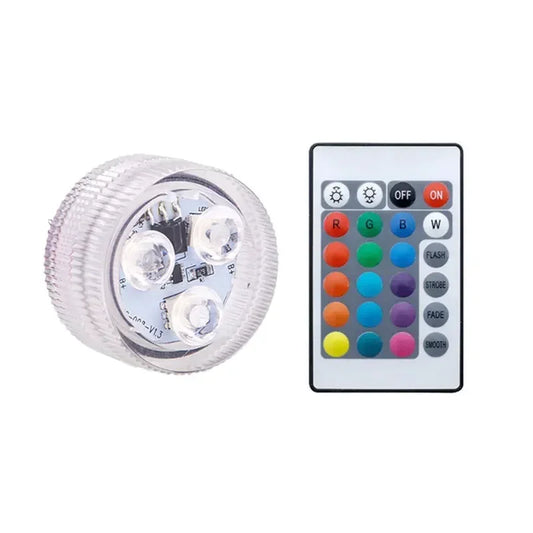 16 Colors RGB Underwater Light IP68 Waterproof Swimming Pool Light RF Remote Control Submersible Night Lights for Pond Vase