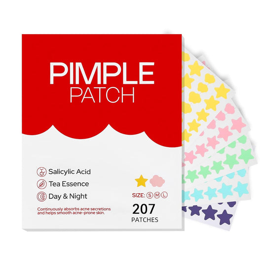 Pimple Patches for Face 207PCS, Hydrocolloid Acne Patches for Covering Zits and Blemishes, Cute Star Pimple Patches, Facial Skin Care Products.
