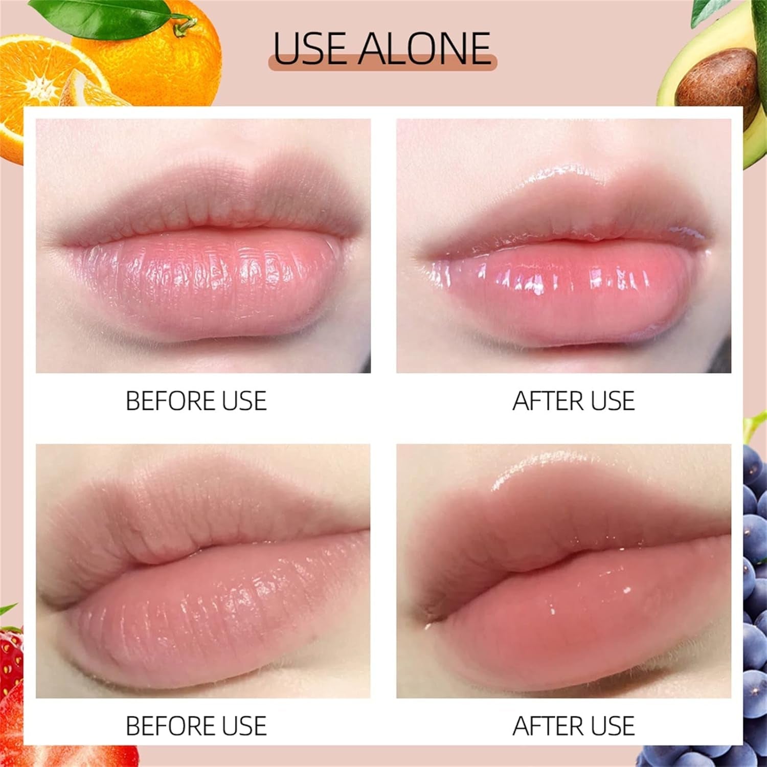 Lip Plumper Gloss Hydrating Lip Oil with Roller Transparent Shiny Natural Moisturizing Lip Care Oil Colorless Long Lasting Nourishing Non Sticky Clear Smooth Lip Balm Makeup Gift (C, One Size)