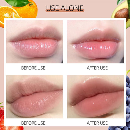 Lip Plumper Gloss Hydrating Lip Oil with Roller Transparent Shiny Natural Moisturizing Lip Care Oil Colorless Long Lasting Nourishing Non Sticky Clear Smooth Lip Balm Makeup Gift (C, One Size)