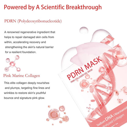 5 Pack Salmon DNA PDRN Pink Collagen Gel Face Mask, Overnight Hydrogel Real Deep Mask Korean Skincare - Enhancing Recovery for All Skin Types and Radiance Boost, Elasticity, Hydrating, Firming