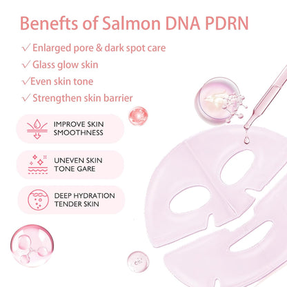 5 Pack Salmon DNA PDRN Pink Collagen Gel Face Mask, Overnight Hydrogel Real Deep Mask Korean Skincare - Enhancing Recovery for All Skin Types and Radiance Boost, Elasticity, Hydrating, Firming