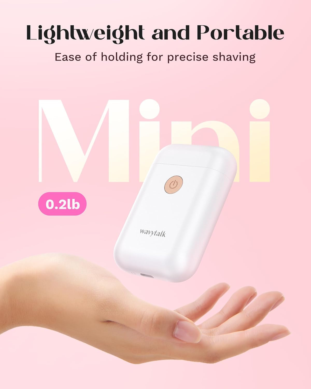 Electric Shaver for Women, Bikini Trimmer for Women for Legs Underarm Private Area Public Hairs, Electric Razor USB Rechargeable Womens Shaver Cordless with Detachable Head & 2 Leds (White)