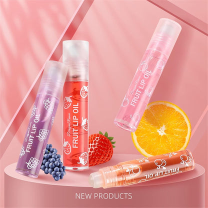 Lip Plumper Gloss Hydrating Lip Oil with Roller Transparent Shiny Natural Moisturizing Lip Care Oil Colorless Long Lasting Nourishing Non Sticky Clear Smooth Lip Balm Makeup Gift (C, One Size)