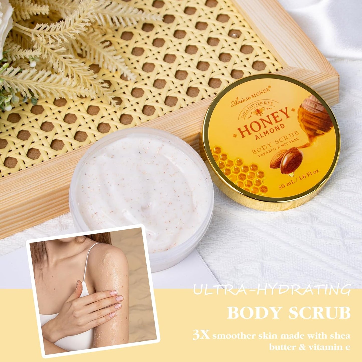 Gift Baskets , Spa Gifts for Women, 8Pcs Honey Almond Bath Gift Set for Women, Relaxation Self Care Spa Kit W/Bath Bomb, Bubble Bath, Mom Birthday Gifts, Christmas Gifts Thank You Gifts