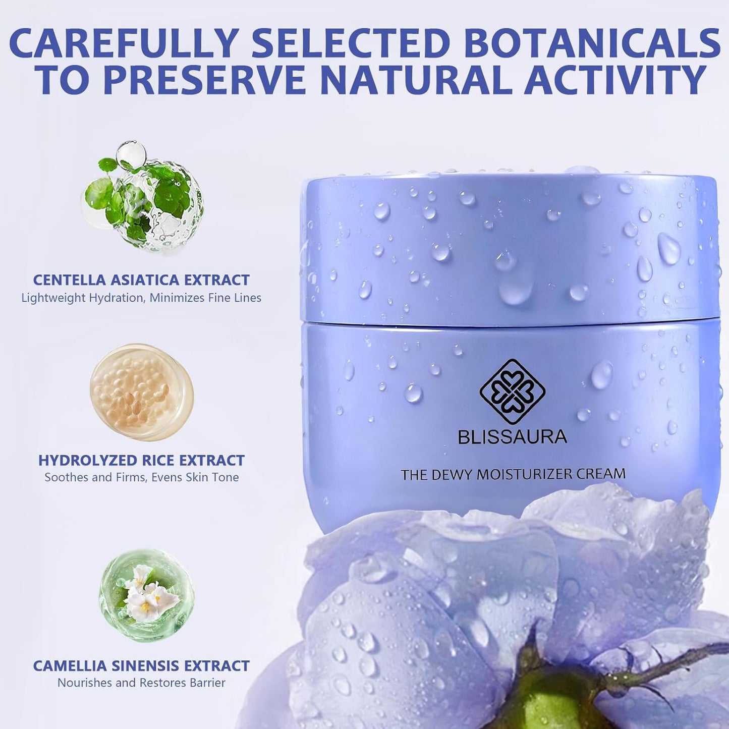 The Dewy Skin Cream Face Moisturizer Skin Care Face Cream Boost Water Gel Lightweight Oil-Free -Improve Skins Hydration 1.7 Fl Oz